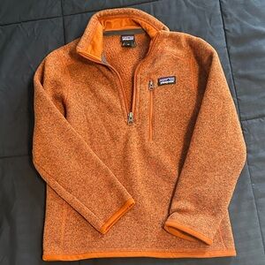 EUC Patagonia Orange Quarter-Zip Fleece Pullover Boys size XS